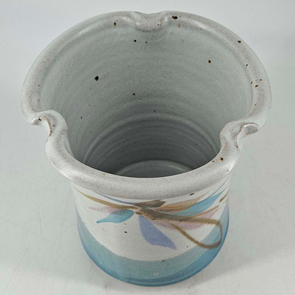 Vintage Studio Art Pottery Folk art style vase utensil holder crock - Picture 2 of 5